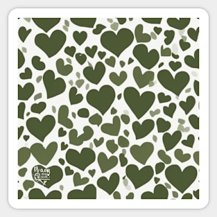 Heart Olive Green Shadow Silhouette Anime Style Collection No. 241 Sticker